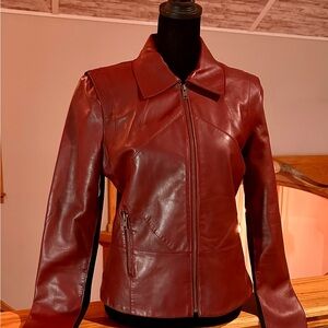 10 Crosby Derek Lam Burgundy Leather Jacket